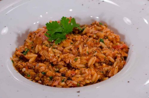 Κριθαρώτο με μανιτάρια